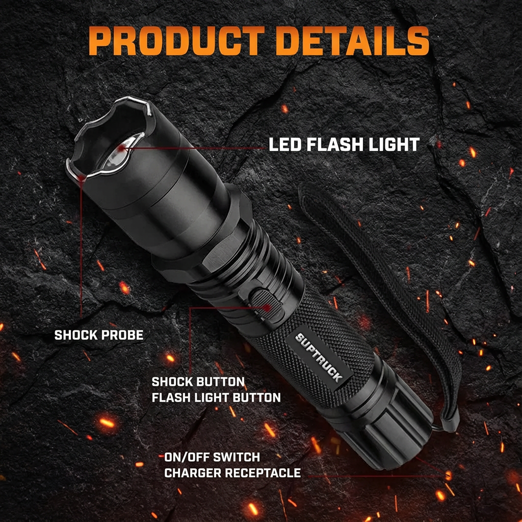 💥 2026 New Year Sale 75% OFF ️🔦 SUPTRUCK™ Voltaris 75M Stun Flashlight ⚡