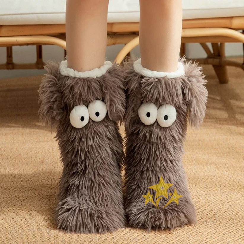 ⚡ 50K+ SOLD 💕 BUY 1 GET 1 FREE 💗 2-in-1 Cozy Fleece-Lined Non-Slip Plush Slipper Socks