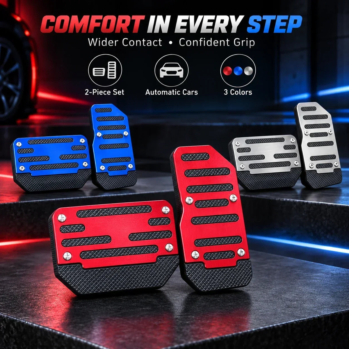 2/3PCS NonSlip Universal Automatic Foot Brake Gas Cover Pad Pedal Accessories Car