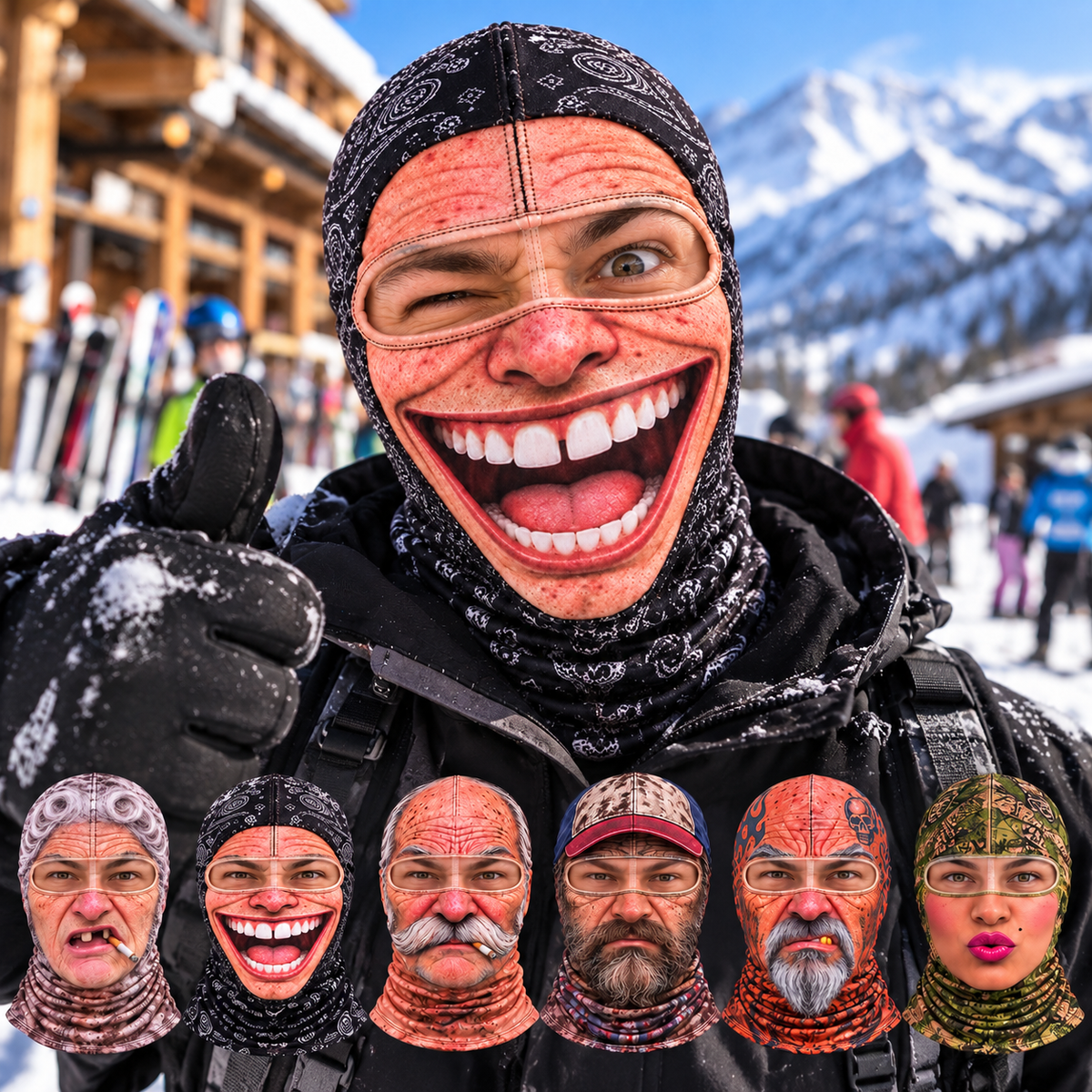 ⛄ WINTER DEAL 49% OFF 🥽 Funny Face Mask 3D Printed Balaclava