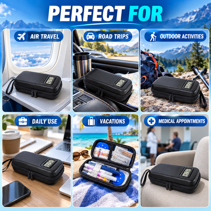 🏆 #1 Best Choice 🩺 Insulin Cooler Travel Case with Temperature Display