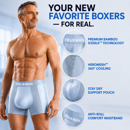 SUMMER SALE 60% OFF 💎 TRUEMAN™ Premium Leakproof Bamboo IceSilk Boxer