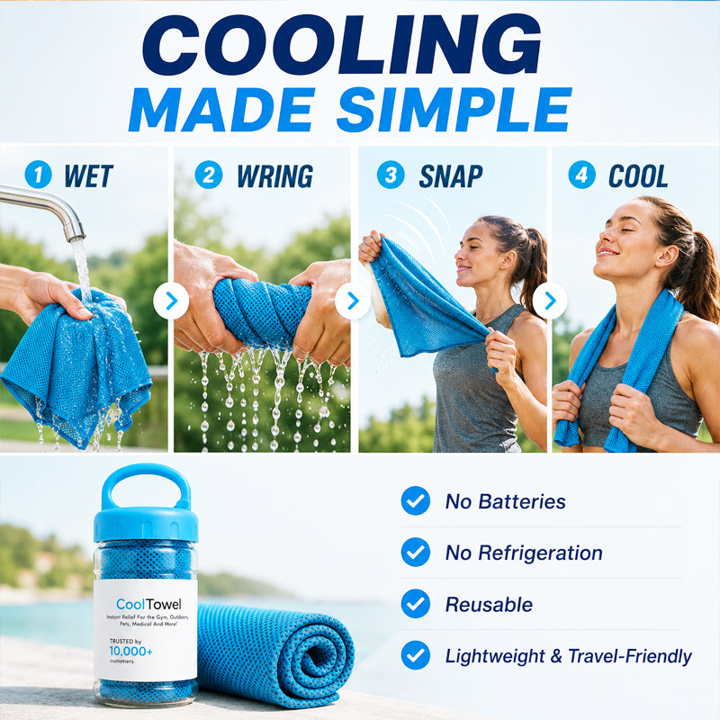 ❄ Cooling Towel for Hot Summer & Outdoor Activities – Quick-Dry Microfiber Sweat Towel