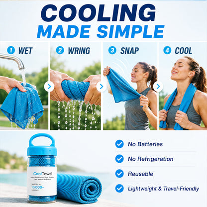 ❄ Cooling Towel for Hot Summer & Outdoor Activities – Quick-Dry Microfiber Sweat Towel
