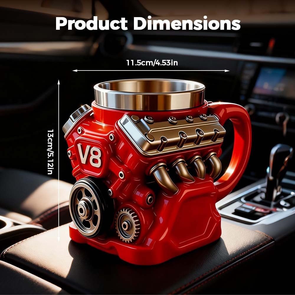 ☕ LIMITED SALE 45% OFF 🔥 V8 Engine Stainless Steel Coffee Mug - Unleash the Power of Your Morning