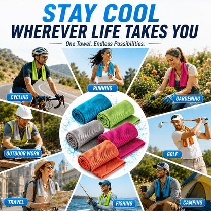 ❄ Cooling Towel for Hot Summer & Outdoor Activities – Quick-Dry Microfiber Sweat Towel