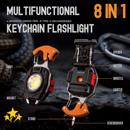 LAST DAY 49% OFF 🔦💡 8-in-1 Multifunctional Keychain Flashlight