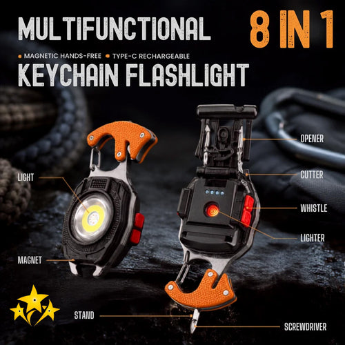 LAST DAY 49% OFF 🔦💡 8-in-1 Multifunctional Keychain Flashlight