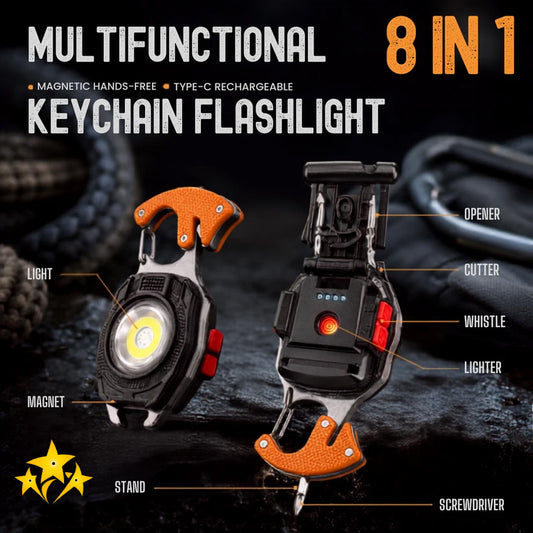 LAST DAY 49% OFF 🔦💡 8-in-1 Multifunctional Keychain Flashlight
