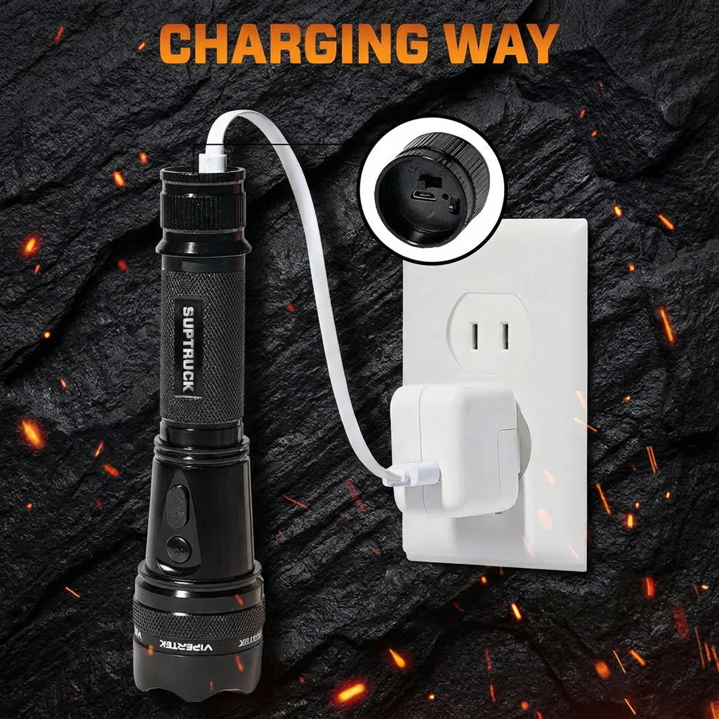 💥 2026 New Year Sale 75% OFF ️🔦 SUPTRUCK™ Voltaris 75M Stun Flashlight ⚡