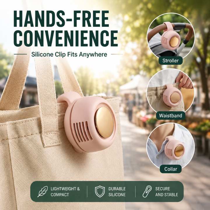 🎯 2026 Summer Sale 70% OFF 🔥 CoolClip Pro Hands-Free Portable Fan For Summer