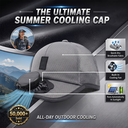 🔥 2026 Father's Day 50% OFF ✨ Cooling Fan Hat with Solar Powered Fan UPF 50+ UV Protection