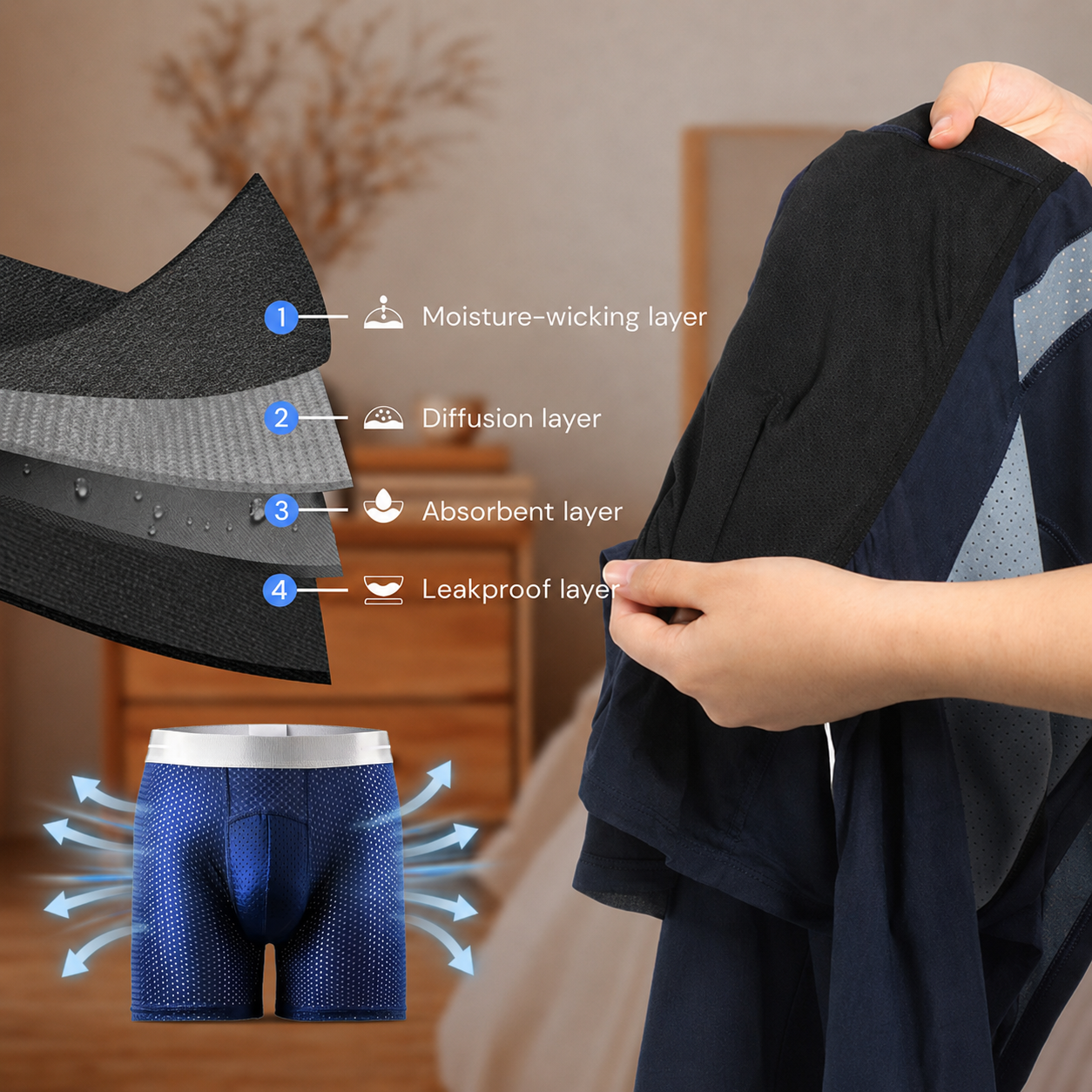 🔥 BEST DEAL 70% OFF 🔥 AirFlex™ Premium Leakproof IceSilk Mesh Men's Boxer