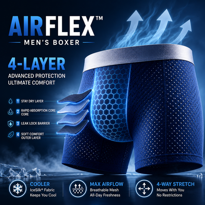 🔥 BEST DEAL 70% OFF 🔥 AirFlex™ Premium Leakproof IceSilk Mesh Men's Boxer