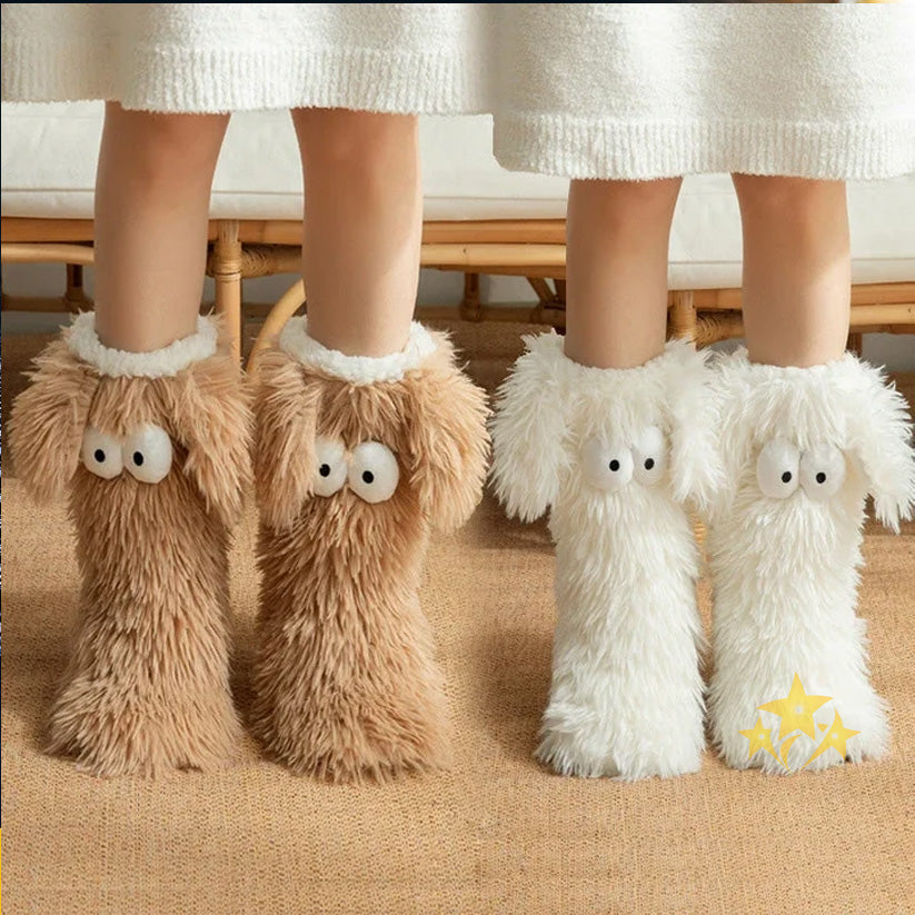⚡ 50K+ SOLD 💕 BUY 1 GET 1 FREE 💗 2-in-1 Cozy Fleece-Lined Non-Slip Plush Slipper Socks