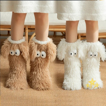 ⚡ 50K+ SOLD 💕 BUY 1 GET 1 FREE 💗 2-in-1 Cozy Fleece-Lined Non-Slip Plush Slipper Socks