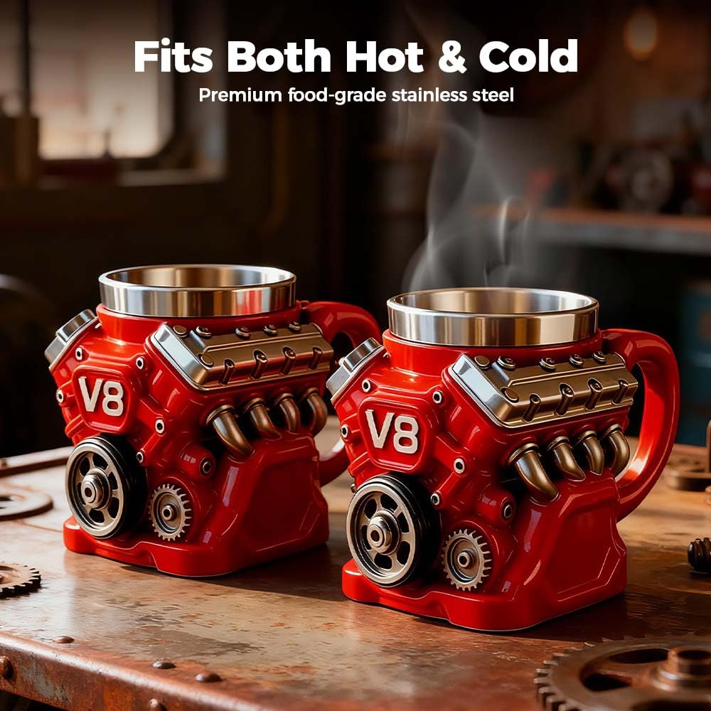 ☕ LIMITED SALE 45% OFF 🔥 V8 Engine Stainless Steel Coffee Mug - Unleash the Power of Your Morning