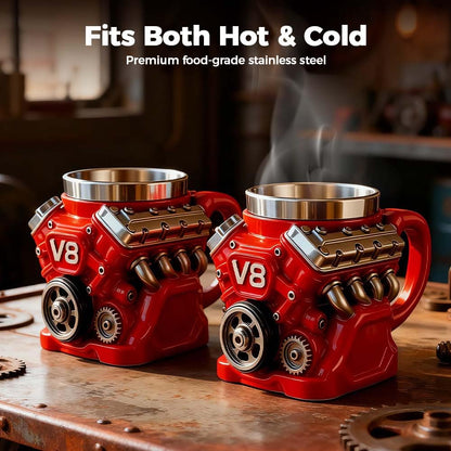 ☕ LIMITED SALE 45% OFF 🔥 V8 Engine Stainless Steel Coffee Mug - Unleash the Power of Your Morning