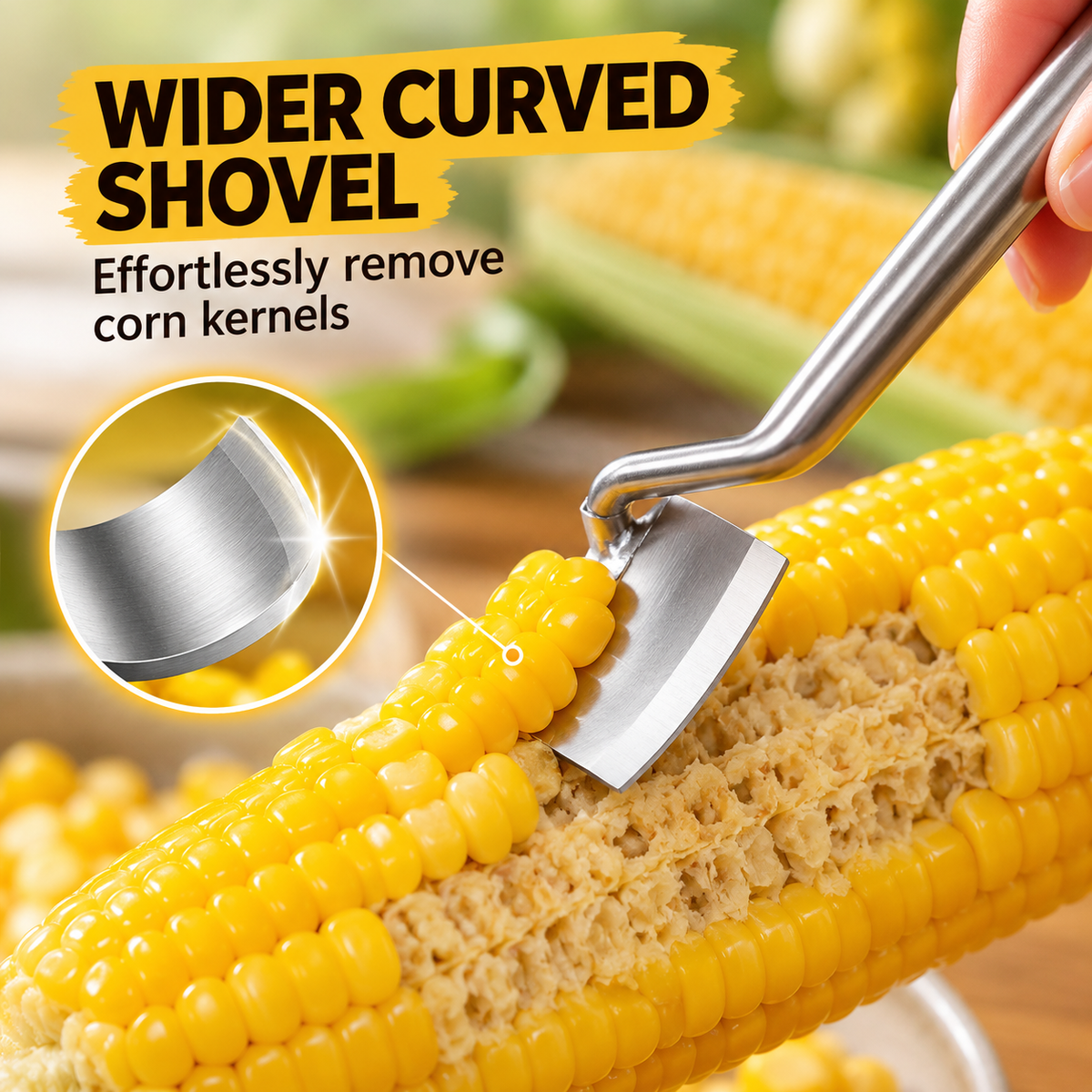 💥 LAST DAY 49% OFF 🌽 (2-Pcs) Long Handle Stainless Steel Corn Stripping Tool