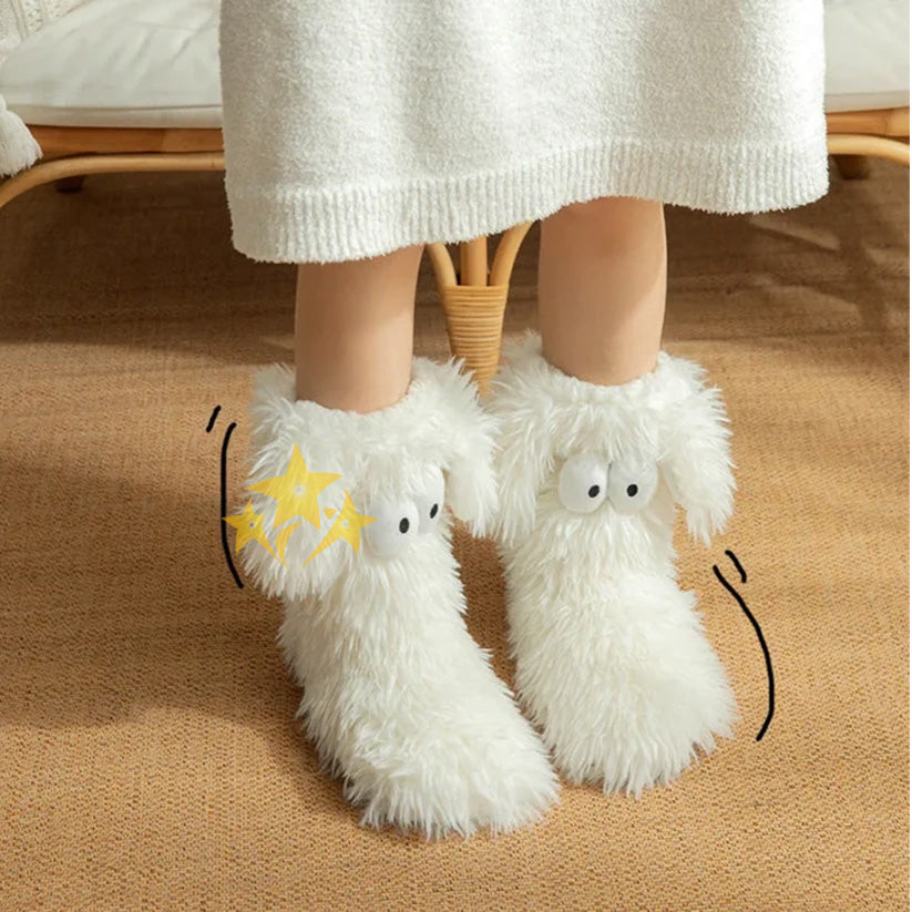 ⚡ 50K+ SOLD 💕 BUY 1 GET 1 FREE 💗 2-in-1 Cozy Fleece-Lined Non-Slip Plush Slipper Socks