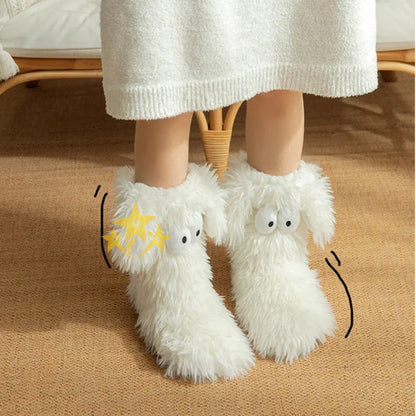 ⚡ 50K+ SOLD 💕 BUY 1 GET 1 FREE 💗 2-in-1 Cozy Fleece-Lined Non-Slip Plush Slipper Socks