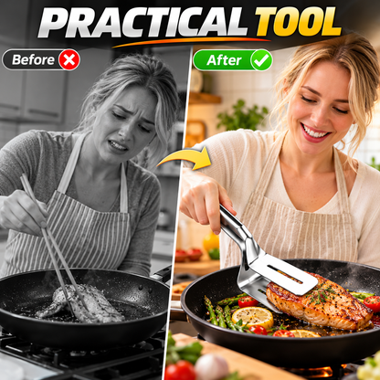 💥 LAST DAY 49% OFF 🔥 2-in-1 Stainless Steel Spatula Tongs