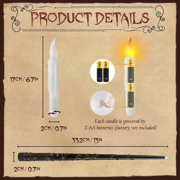 2025 Holiday Magic Flameless Floating Candles (12PCs With Wand)