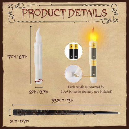 2025 Holiday Magic Flameless Floating Candles (12PCs With Wand)