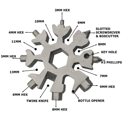 Snowflake - MultiTool 18-in-1 Stainless Steel Portable for Outdoor Adventure❄️