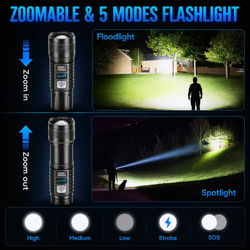 EXCLUSIVE DEAL 70% OFF +🎁 2026 Version Super Bright Ultimate Survival Flashlight |3M+ SOLD🏆80X Brighter Beam|120-Hour Battery |Advanced COB LEDs
