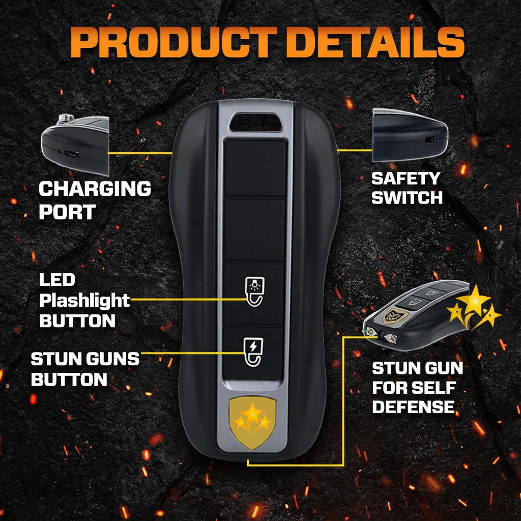 💥 LAST DAY 49% OFF ️🔥 VOLTAX V57 Hi-Tech Stun Car Key ⚡
