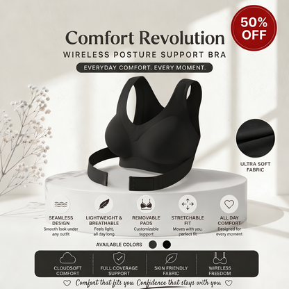 Cross Back Front Closure Wireless Posture Corrector Bra