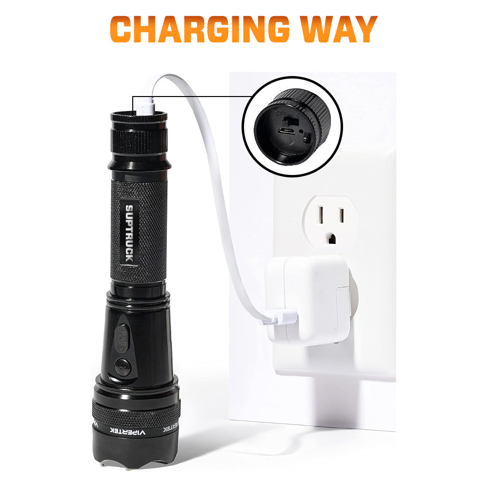💥 2025 Upgrade 75% OFF ️🔦 SUPTRUCK™ VoltGuard X95 2in1 Stun Flashlight ⚡ Light in Dark, Power in Danger