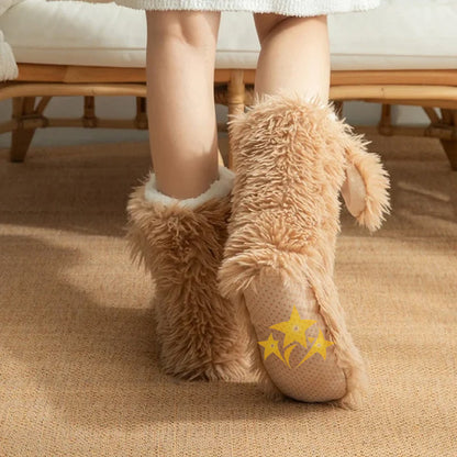 ⚡ 50K+ SOLD 💕 BUY 1 GET 1 FREE 💗 2-in-1 Cozy Fleece-Lined Non-Slip Plush Slipper Socks