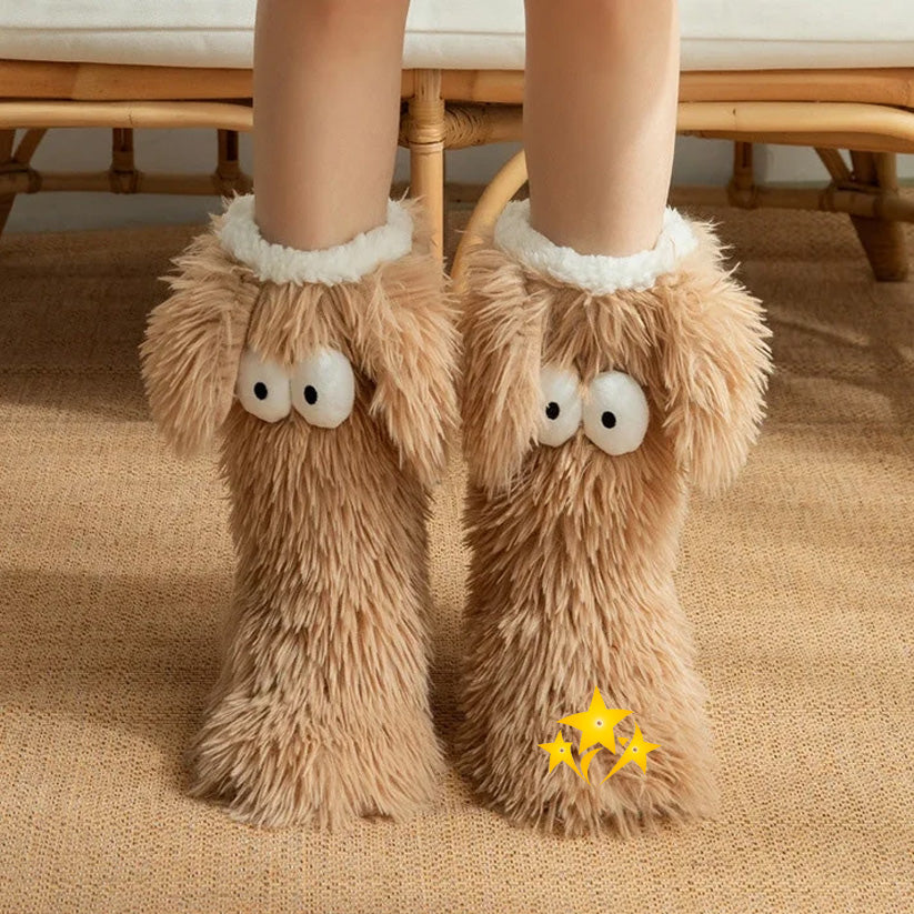 ⚡ 50K+ SOLD 💕 BUY 1 GET 1 FREE 💗 2-in-1 Cozy Fleece-Lined Non-Slip Plush Slipper Socks