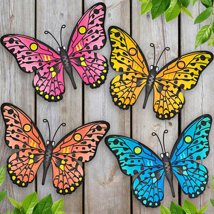 LAST DAY 49% OFF 🦋 4Pcs Butterfly Metal Wall Decor 🤩 Hanging Decoration for Garden Yard