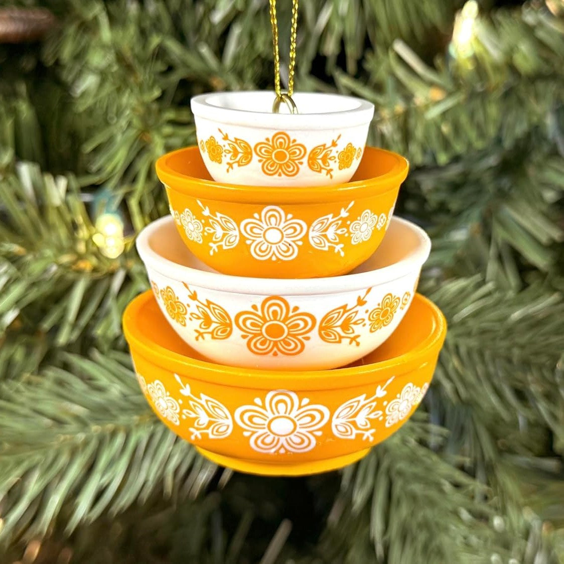 🎄 Christmas Kickoff 70% OFF ✨ Pyrex Bowl Stack Ornament – Vintage Christmas Decor