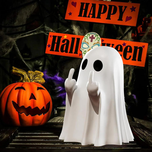 🎃 Pre-Halloween Sale 75% OFF 👻 2025 Spooky & Cute Middle Finger Ghost Figurine