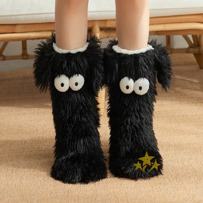⚡ 50K+ SOLD 💕 BUY 1 GET 1 FREE 💗 2-in-1 Cozy Fleece-Lined Non-Slip Plush Slipper Socks