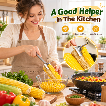 💥 LAST DAY 49% OFF 🌽 (2-Pcs) Long Handle Stainless Steel Corn Stripping Tool