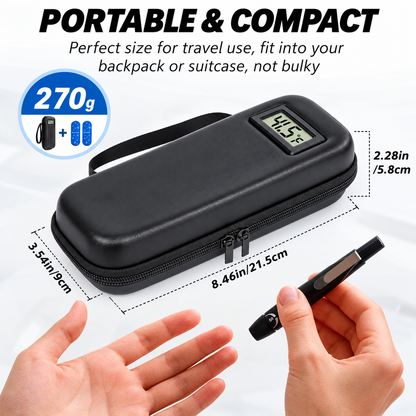 🏆 #1 Best Choice 🩺 Insulin Cooler Travel Case with Temperature Display