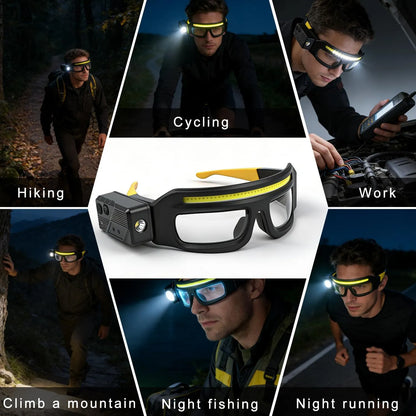 💥 BLACK FRIDAY 49% OFF 🔦 Rechargeable LED Headlamp Glasses – Hands-Free Lighting