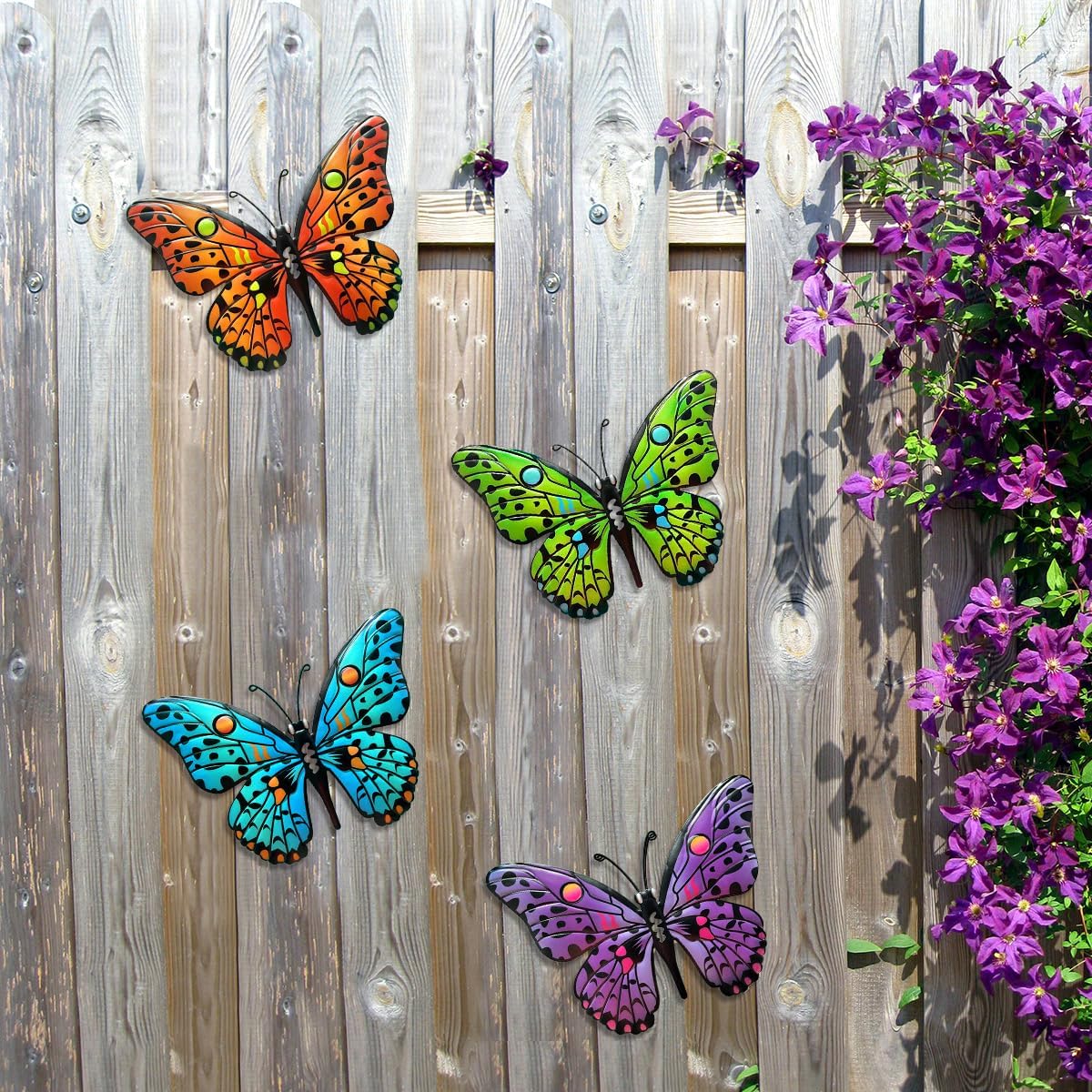 LAST DAY 49% OFF 🦋 4Pcs Butterfly Metal Wall Decor 🤩 Hanging Decoration for Garden Yard