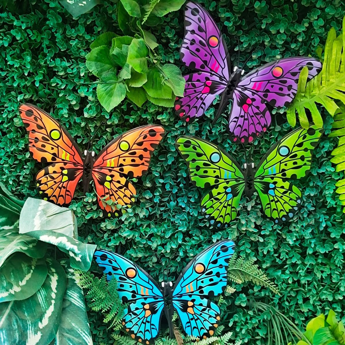 LAST DAY 49% OFF 🦋 4Pcs Butterfly Metal Wall Decor 🤩 Hanging Decoration for Garden Yard