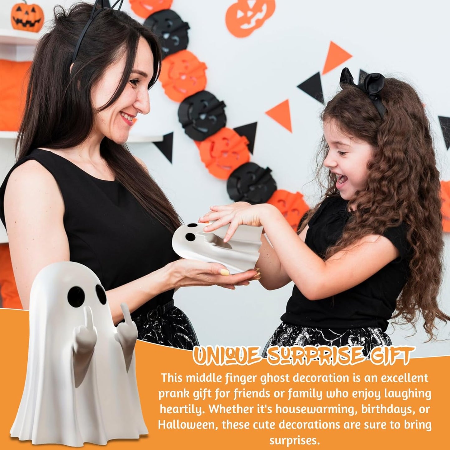 🎃 Pre-Halloween Sale 75% OFF 👻 2025 Spooky & Cute Middle Finger Ghost Figurine
