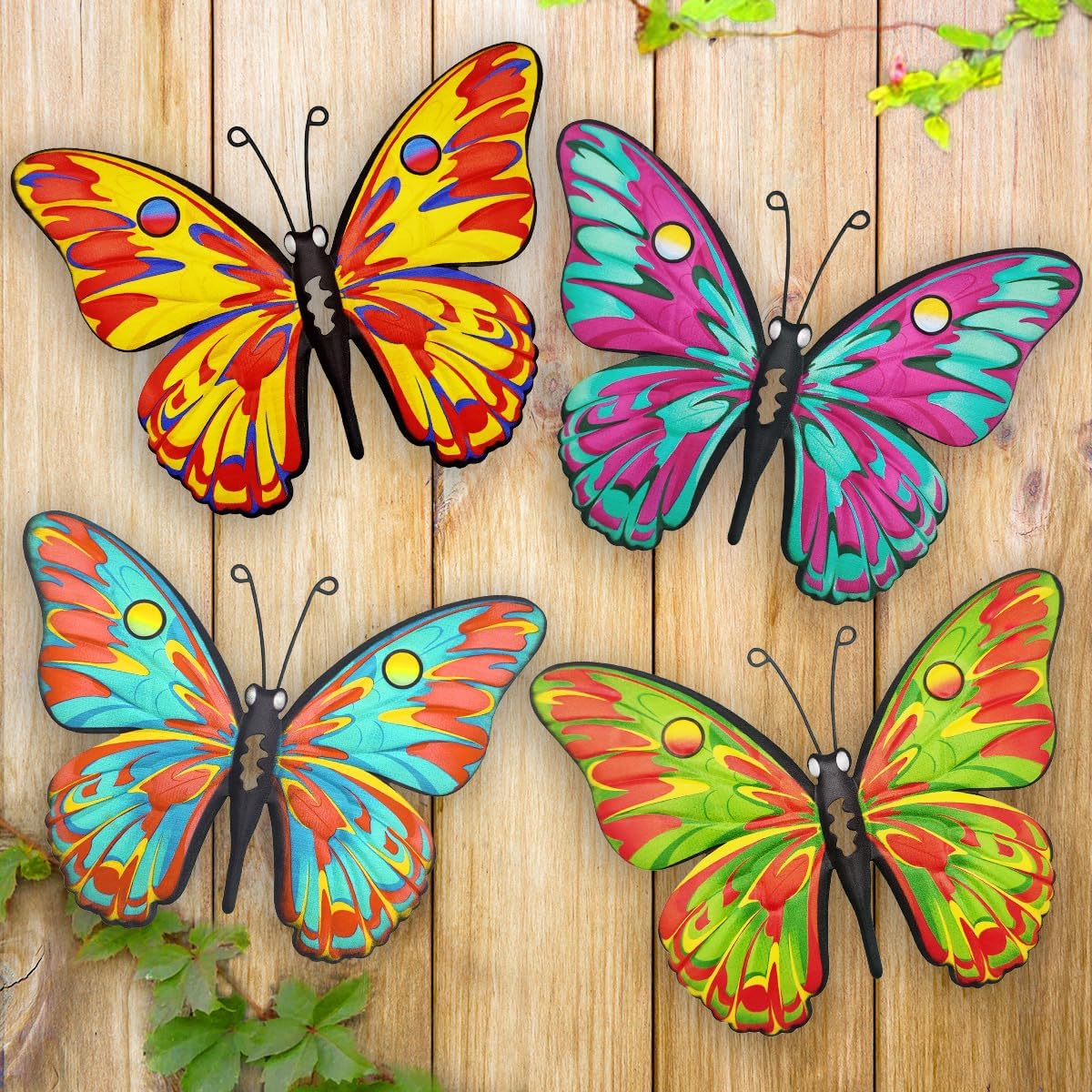LAST DAY 49% OFF 🦋 4Pcs Butterfly Metal Wall Decor 🤩 Hanging Decoration for Garden Yard