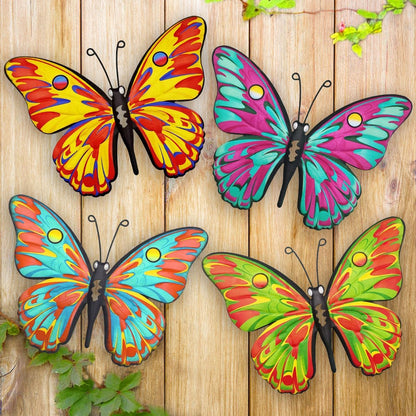 LAST DAY 49% OFF 🦋 4Pcs Butterfly Metal Wall Decor 🤩 Hanging Decoration for Garden Yard
