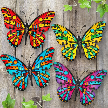 LAST DAY 49% OFF 🦋 4Pcs Butterfly Metal Wall Decor 🤩 Hanging Decoration for Garden Yard