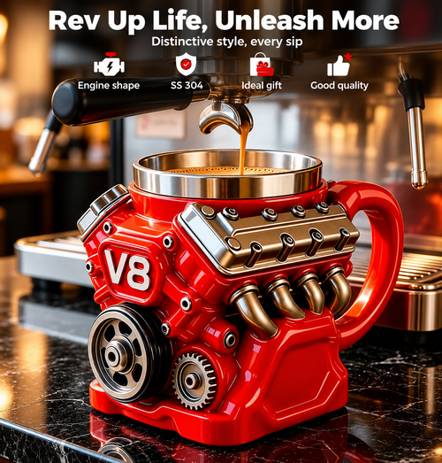☕ LIMITED SALE 45% OFF 🔥 V8 Engine Stainless Steel Coffee Mug - Unleash the Power of Your Morning