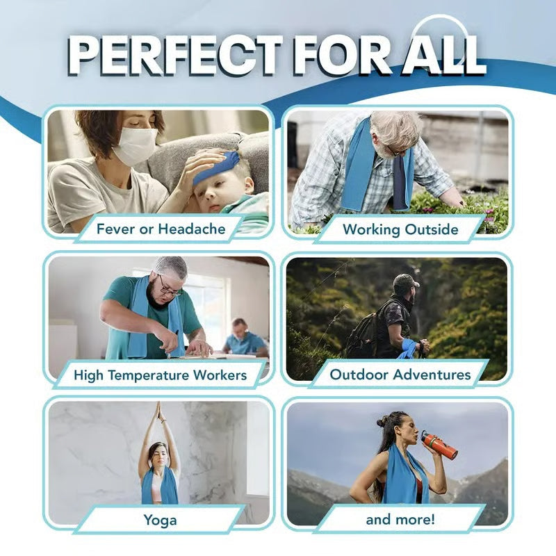 ❄ Cooling Towel for Hot Summer & Outdoor Activities – Quick-Dry Microfiber Sweat Towel